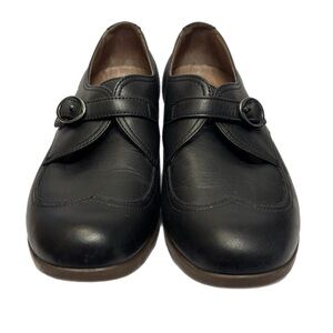 Dansko Livie slip on black leather loafers